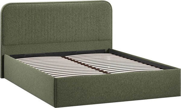 Двуспальная кровать ТриЯ Тиффани Тип 1 c ПМ 180x200 (микровелюр Jercy Deep Green)
