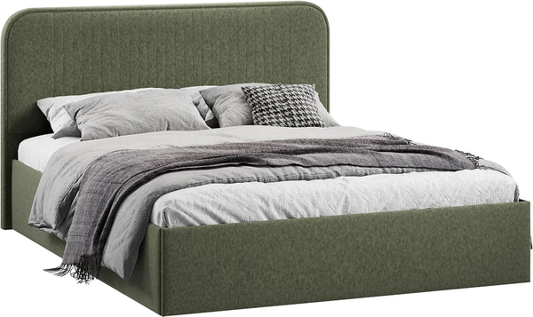 Двуспальная кровать ТриЯ Тиффани Тип 1 c ПМ 180x200 (микровелюр Jercy Deep Green)