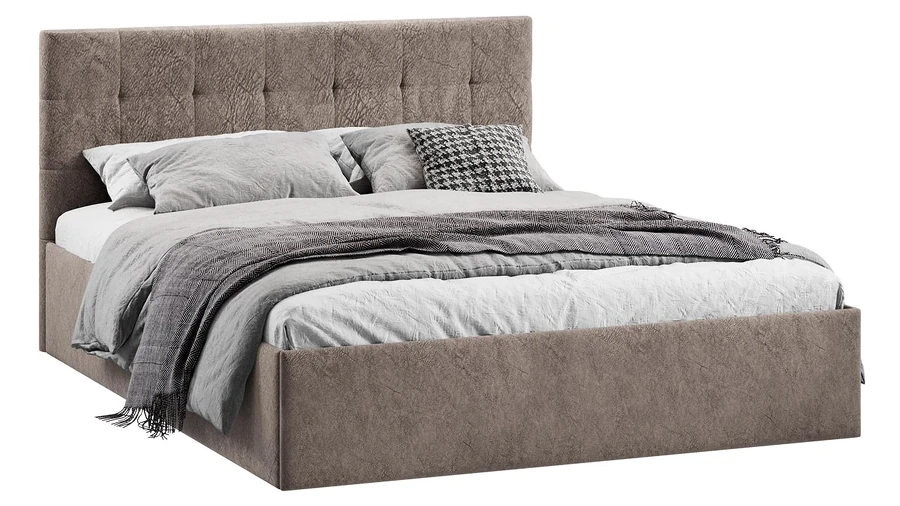 Каркас кровати ТриЯ Джоли Тип 1 универсальный 140x200 (микровелюр Wellmart Latte) — фото 1