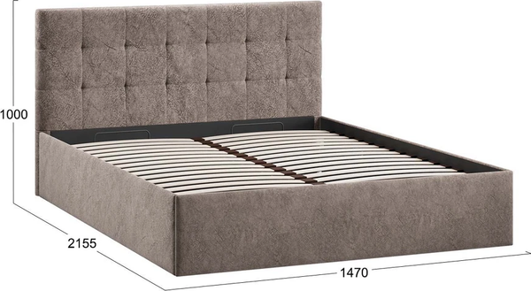 Каркас кровати ТриЯ Джоли Тип 1 универсальный 140x200 (микровелюр Wellmart Latte)