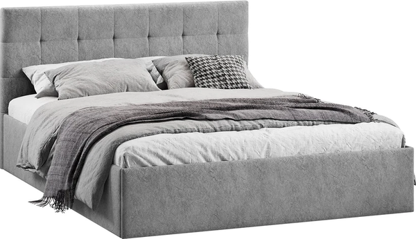 Каркас кровати ТриЯ Джоли Тип 1 универсальный 140x200 (микровелюр Wellmart Silver)