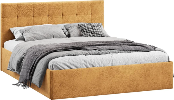 Каркас кровати ТриЯ Джоли Тип 1 универсальный 140x200 (микровелюр Wellmart Yellow)