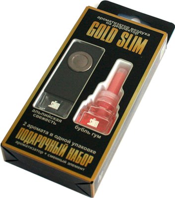 

Набор ароматизаторов автомобильных, Gold Slim Альпийская свежесть+Бабл гам SMGD-113