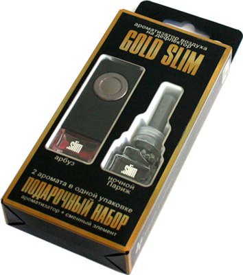 

Набор ароматизаторов автомобильных, Gold Slim Арбуз+Ночной Париж SMGD-58