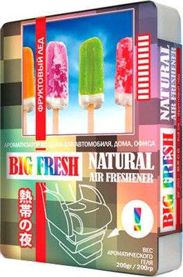 

Ароматизатор автомобильный, Big Fresh Фруктовый лед BF-203