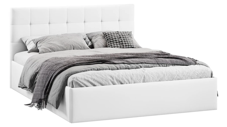 Каркас кровати ТриЯ Джоли Тип 1 универсальный 180x200 (экокожа Polo white) — фото 1