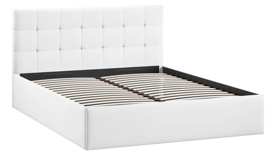Полуторная кровать ТриЯ Джоли Универсальная с ПМ Тип 1 140x200 (экокожа Polo white) — фото 2