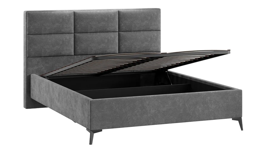 Каркас кровати ТриЯ Делана Тип 1 с подъемным механизмом 160x200 (велюр Brut Grey 16) — фото 2