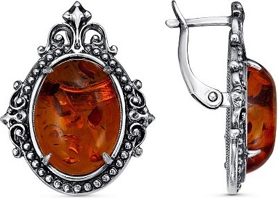 

Серьги, Царский подарок Янтарь Серебрение 1473