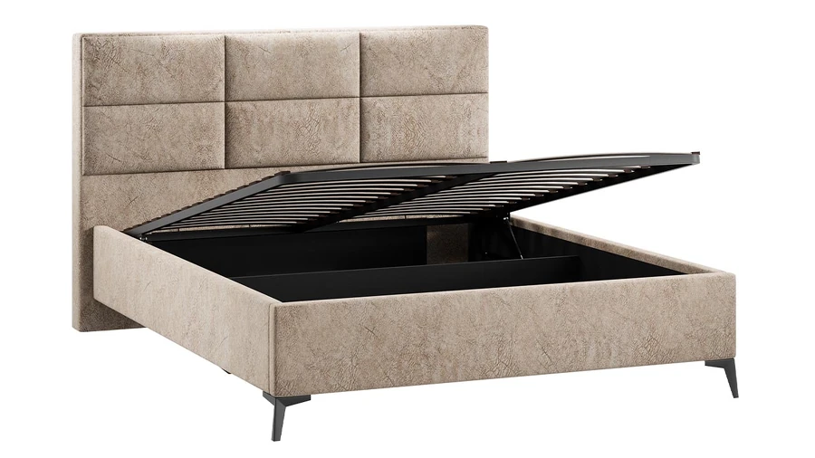 Каркас кровати ТриЯ Делана Тип 1 с подъемным механизмом 160x200 (микровелюр Wellmart Dark Beige) — фото 3