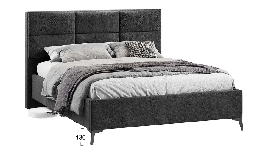Каркас кровати ТриЯ Делана Тип 1 с подъемным механизмом 160x200 (микровелюр Wellmart Graphite) — фото 4