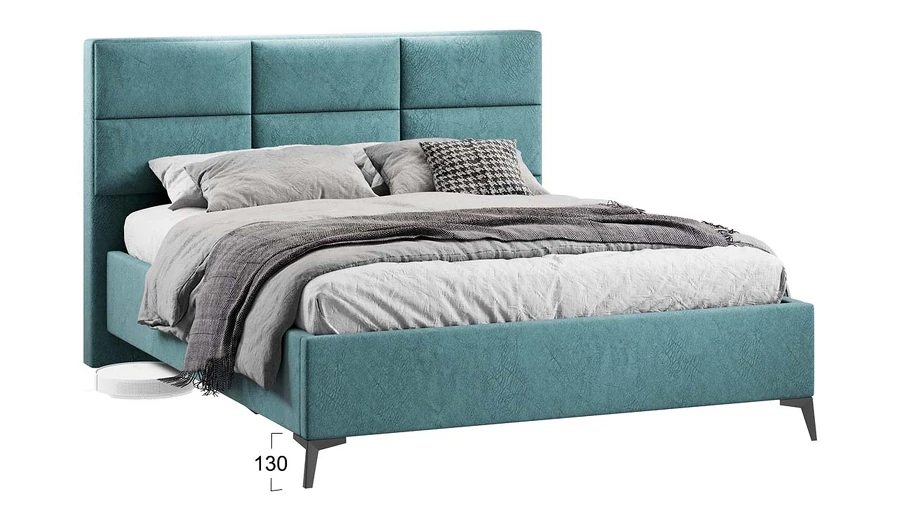 Каркас кровати ТриЯ Делана Тип 1 с подъемным механизмом 160x200 (микровелюр Wellmart Indigo) — фото 4