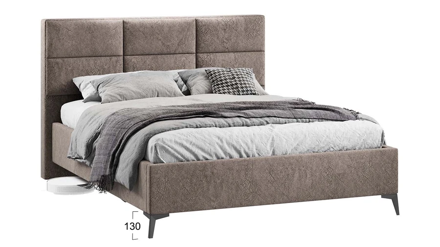 Каркас кровати ТриЯ Делана Тип 1 с подъемным механизмом 160x200 (микровелюр Wellmart Latte) — фото 4