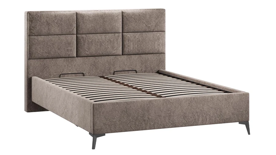 Каркас кровати ТриЯ Делана Тип 1 с подъемным механизмом 160x200 (микровелюр Wellmart Latte) — фото 2