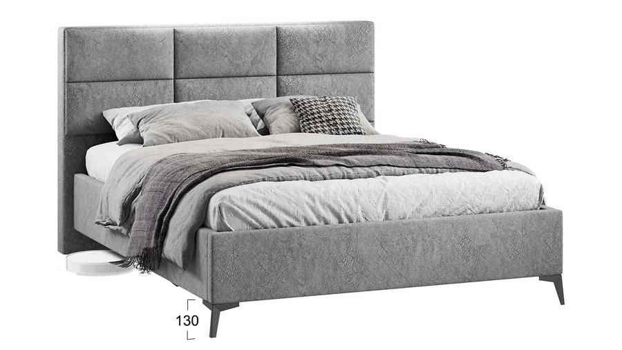 Каркас кровати ТриЯ Делана Тип 1 с подъемным механизмом 160x200 (микровелюр Wellmart Silver) — фото 4