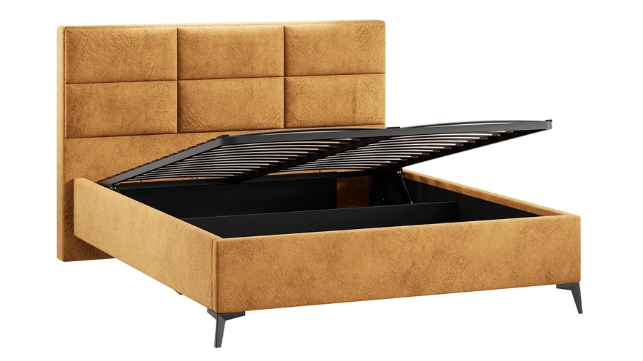 Каркас кровати ТриЯ Делана Тип 1 с подъемным механизмом 160x200 (микровелюр Wellmart Yellow) — фото 3