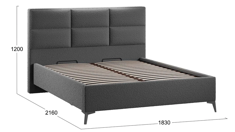 Каркас кровати ТриЯ Делана Тип 1 с подъемным механизмом 160x200 (экомех Barni Grey) — фото 4