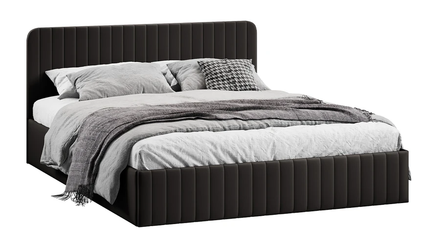 Двуспальная кровать ТриЯ Шелли Тип 1 с подъемным механизмом 160x200 (велюр Confetti Stone) — фото 1