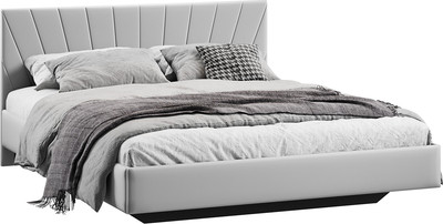 Двуспальная кровать ТриЯ Эвори Тип 1 160x200 (велюр Confetti Silver) - 