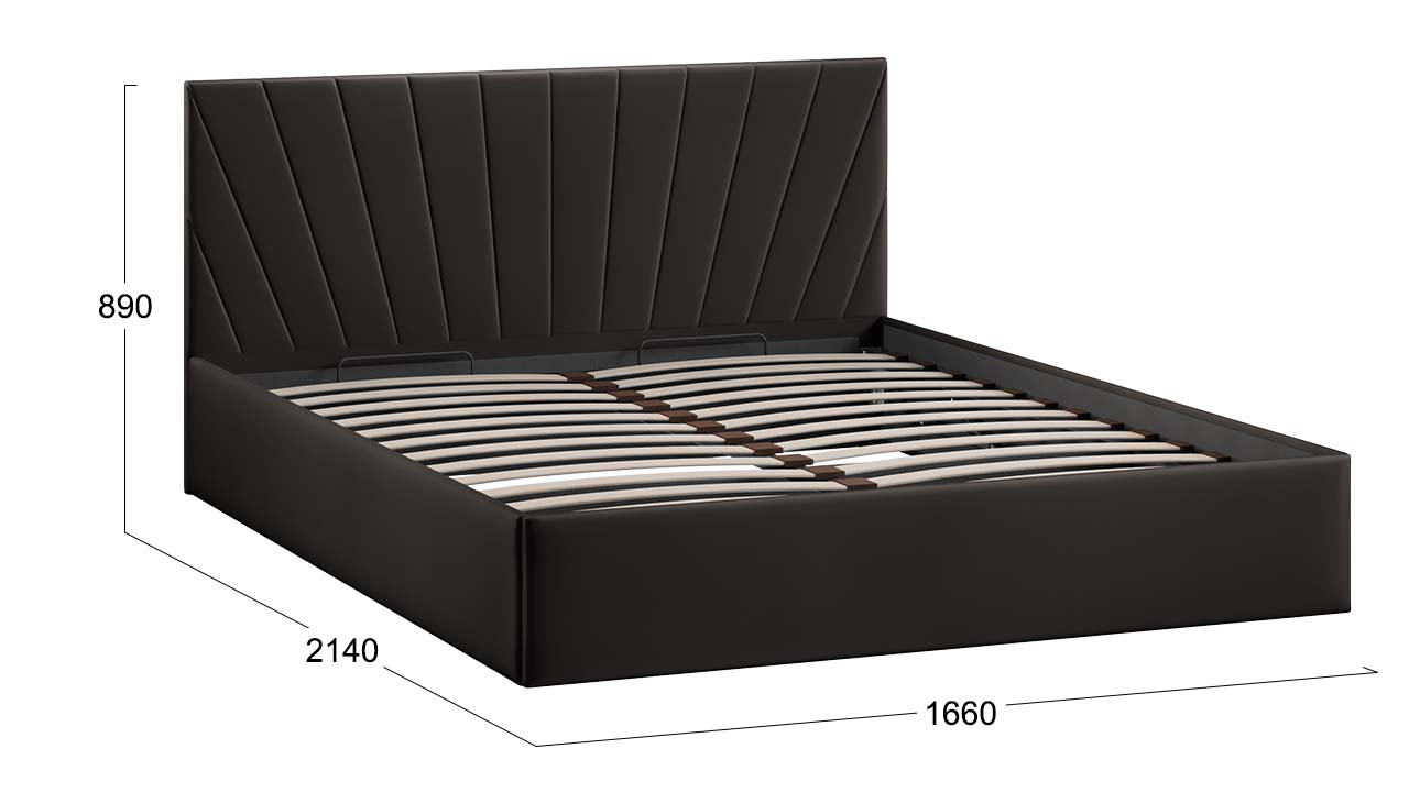 Двуспальная кровать ТриЯ Эвори Тип 1 с подъемным механизмом 160x200 (велюр Confetti Stone) — фото 5