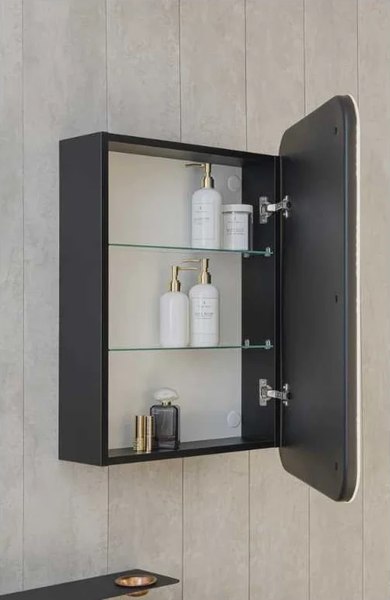 Купить Шкаф с зеркалом для ванной Silver Mirrors Фиджи Black 60 / LED-00002724 в Молодечно