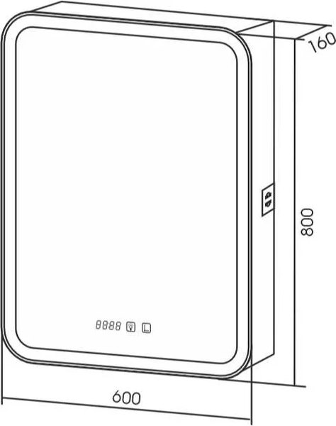 Купить Шкаф с зеркалом для ванной Silver Mirrors Фиджи Black 60 / LED-00002724 в Молодечно