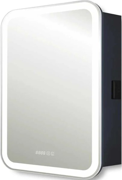 Шкаф с зеркалом для ванной Silver Mirrors Фиджи Black 60 / LED-00002724