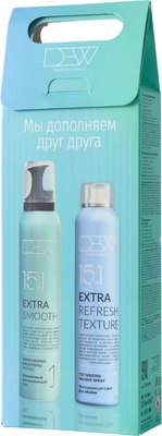 Набор косметики для волос Dew Professional Текстурирующий спрей для объема+Увлажняющий разглаживающий мусс (2x200мл) - 