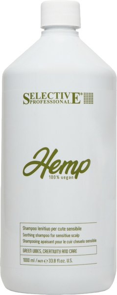 Шампунь для волос Selective Professional Hemp Успокаивающий для чувствительной кожи головы (1л)