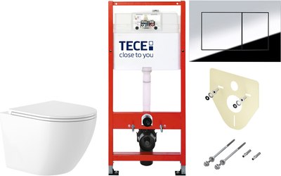 

Унитаз подвесной с инсталляцией, KW-9003W Rimles + TECE Kit 9400412