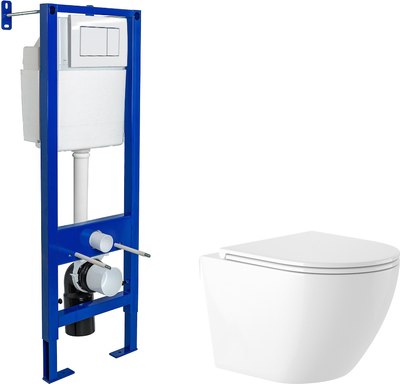 

Унитаз подвесной с инсталляцией, KW-9003W Rimles + Berges АТОМ 410 040333