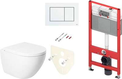 

Унитаз подвесной с инсталляцией, KW-9003W Single Hole + TECE Kit 9400413