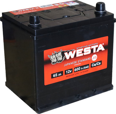 Автомобильный аккумулятор Westa Asia 6СТ-65 VLR Euro СТА00012 (65 А/ч) - 