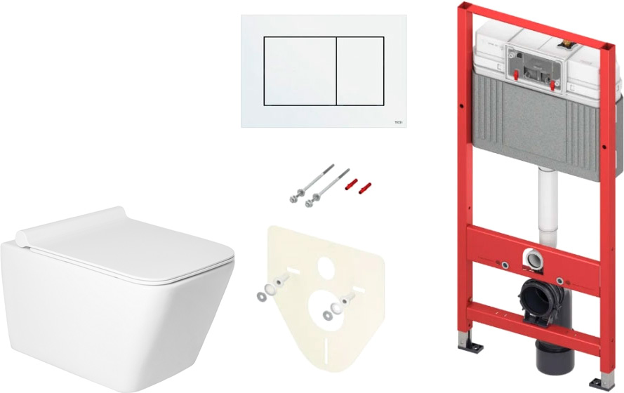 Унитаз подвесной с инсталляцией Saniteco KW-9004W + TECE Kit 9400413