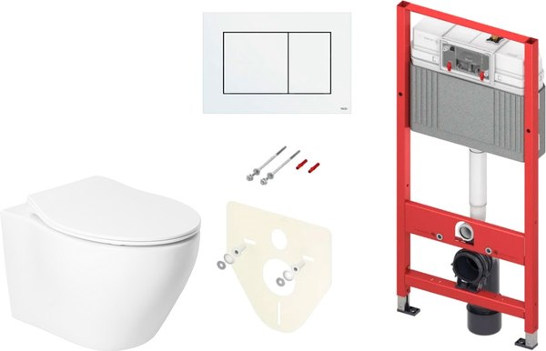 Унитаз подвесной с инсталляцией Saniteco KW-99046 + TECE Kit 9400413