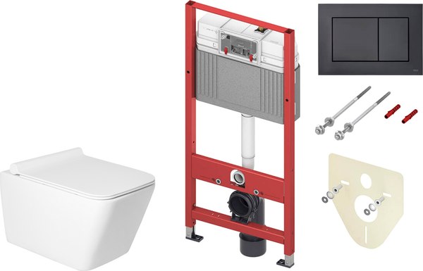 Унитаз подвесной с инсталляцией Saniteco KW-9004W + TECE 9400414