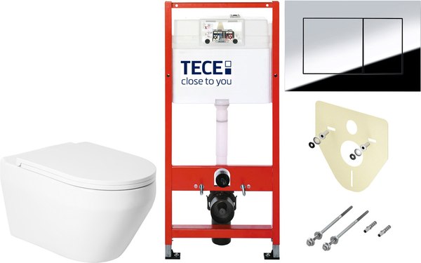 Унитаз подвесной с инсталляцией Saniteco KW-9009W + TECE Kit 9400412