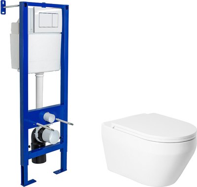 

Унитаз подвесной с инсталляцией, KW-9009W + Berges АТОМ 410 040333