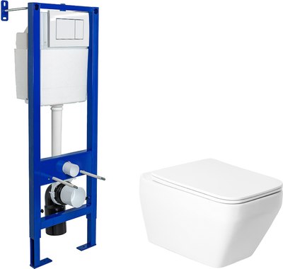 

Унитаз подвесной с инсталляцией, KW-9010W + Berges АТОМ 410 040333