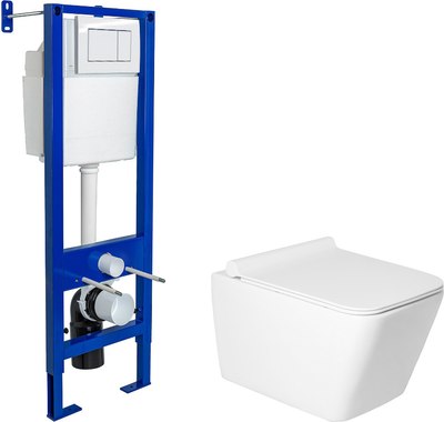 

Унитаз подвесной с инсталляцией, KW-9004W + Berges АТОМ 410 040333
