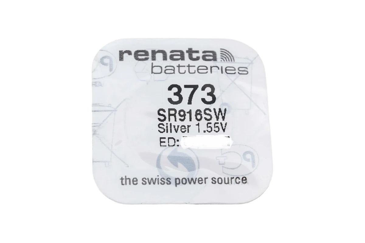 Батарейка Renata SR373/SR 916 SW BL-1 1.55V 29mAh 9.5x1.6mm — фото 2