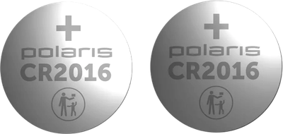 Комплект батареек Polaris Premium PB CR2016 (сталь, 2шт) - 