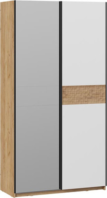 Шкаф-купе ТриЯ Оскар Скания Т2 1200 / 268591 (ручка черная/дуб крафт золотой/белый снег/дуб тортугга) - 