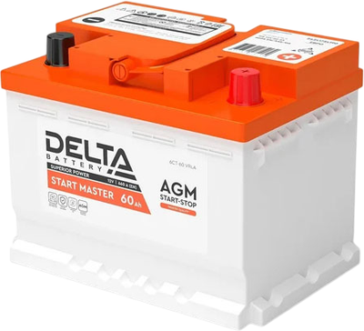 Автомобильный аккумулятор DELTA AGM Start Master 60R L2