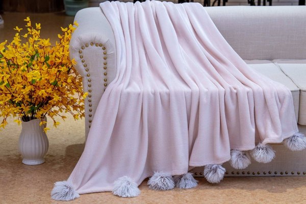 Покрывало Sofi de Marko Fluffy Ball 220x240 / Пл-025Ф-220x240 (пудра)