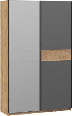 Шкаф-купе ТриЯ Оскар Скания Т2 1400 / 268661 (ручка черная/дуб крафт золотой/серый графит/дуб тортугга) - 