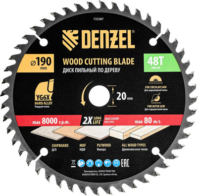 Пильный диск Denzel 733387 - 