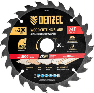 Пильный диск Denzel 733447 - 