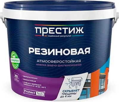 Краска ПРЕСТИЖ ВД-АК резиновая (1кг, белый) - 