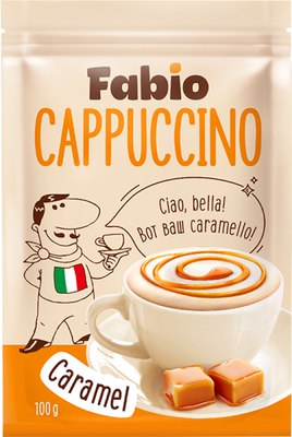 Кофейный напиток FABIO Cappuccino Сaramel (100г) - 